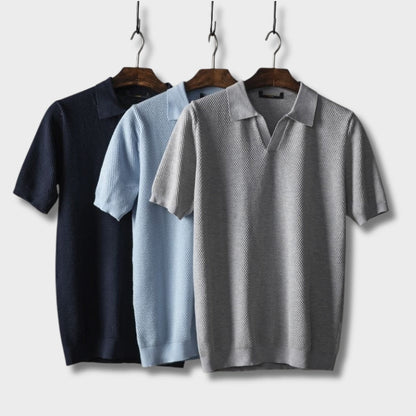 James – Textured Short-Sleeve Polo Shirt Menswear