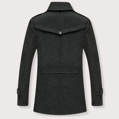 James – Structured Wool-Blend Overcoat with Inner Zip Layer for Men