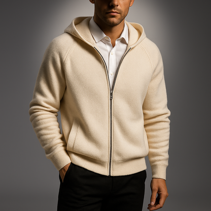 Ethan – Refined Full-Zip Knit Hoodie for Men