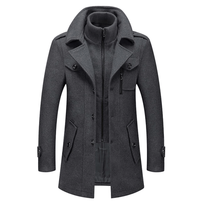 Damien – Double-Layer Wool-Blend Winter Coat for Men