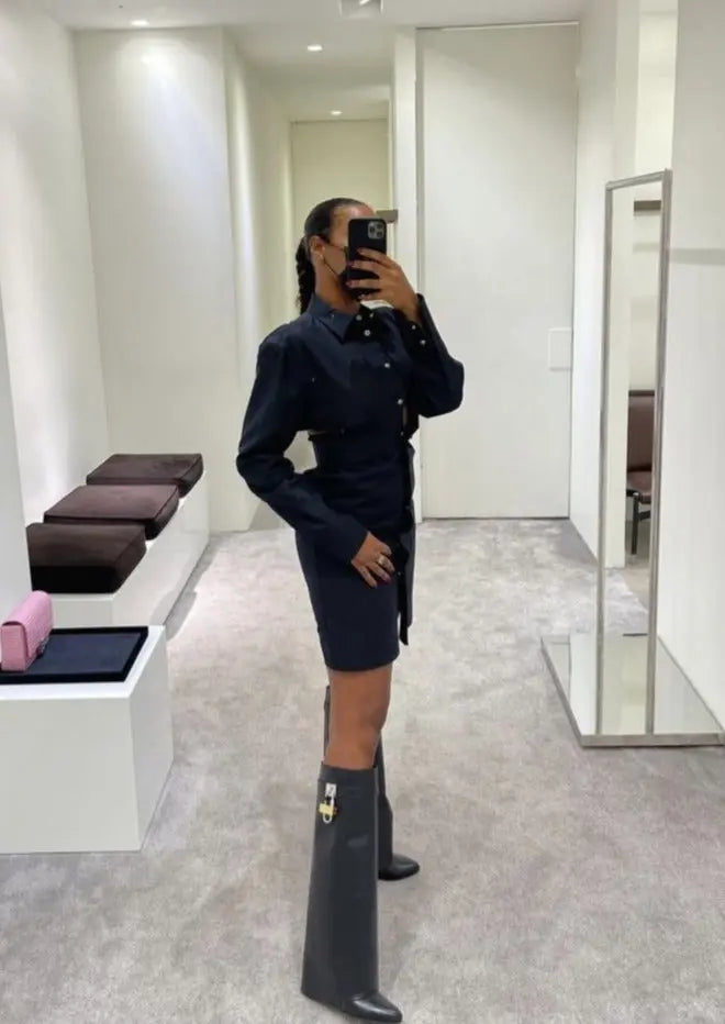 Isabella – Awangardowe Kozaki Geometryczne Damskie