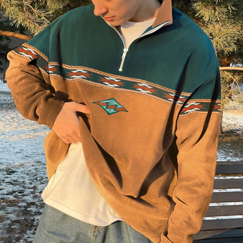 Adrian - Bluza męska polarowa z zamkiem