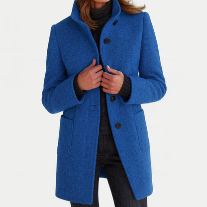 Ruby – Tailored Wool-Blend Button Coat for Women