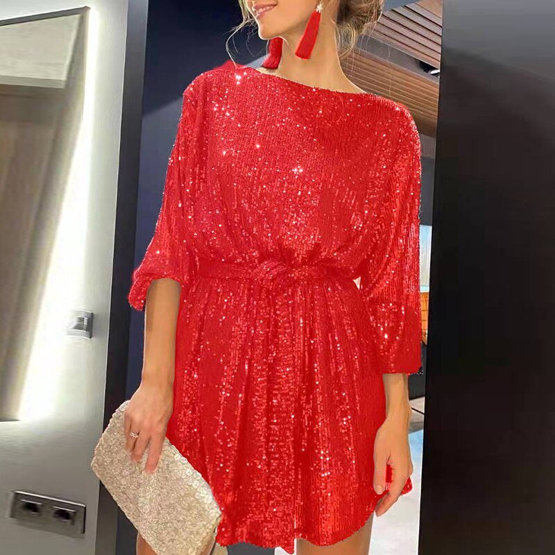 Klara – Połyskująca sukienka z cekinami wieczorowa damska