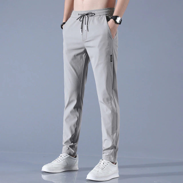 Ethan - Spodnie męskie sportowe czarne slim fit