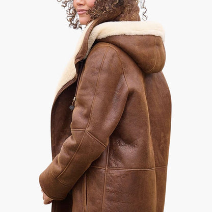 Elena – Faux Shearling Toggle Coat