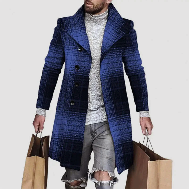 Oliver – Checked Longline Statement Coat for Men