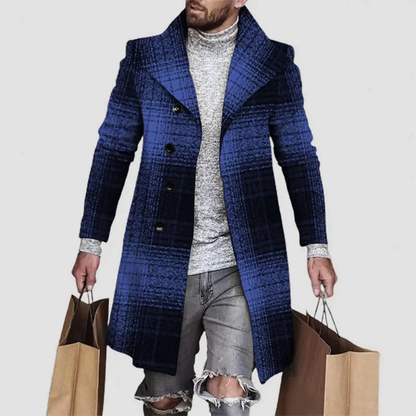 Oliver – Checked Longline Statement Coat for Men