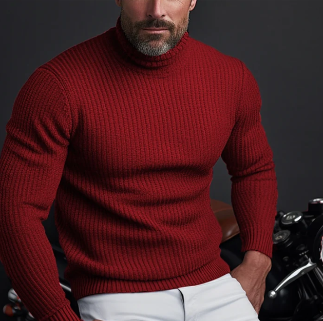 Daniel – Ribbed Turtleneck Knit Jumper Mens