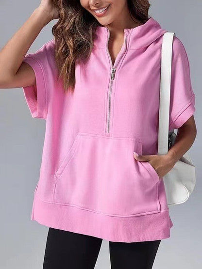 Nora – Bluza z kapturem i krótkim rękawem