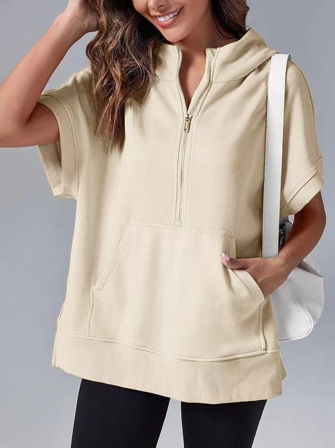 Nora – Bluza z kapturem i krótkim rękawem