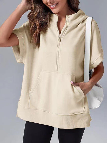 Nora – Bluza z kapturem i krótkim rękawem