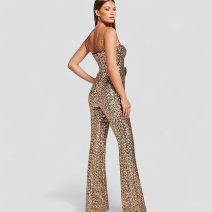Sienna – Sequin Flared-Leg Party Jumpsuit for Women