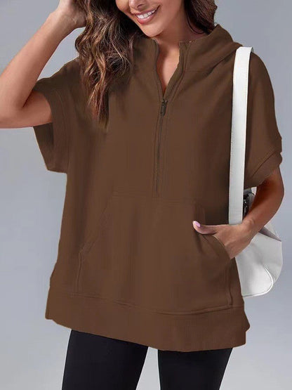 Nora – Bluza z kapturem i krótkim rękawem