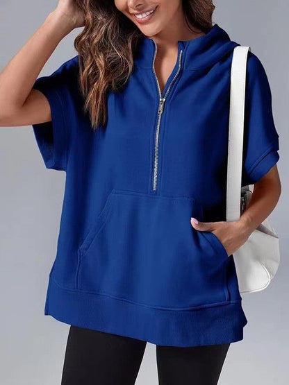 Nora – Bluza z kapturem i krótkim rękawem