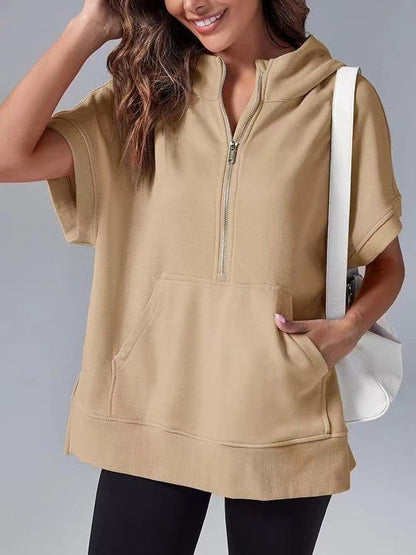 Nora – Bluza z kapturem i krótkim rękawem