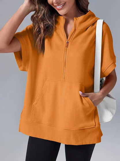 Nora – Bluza z kapturem i krótkim rękawem