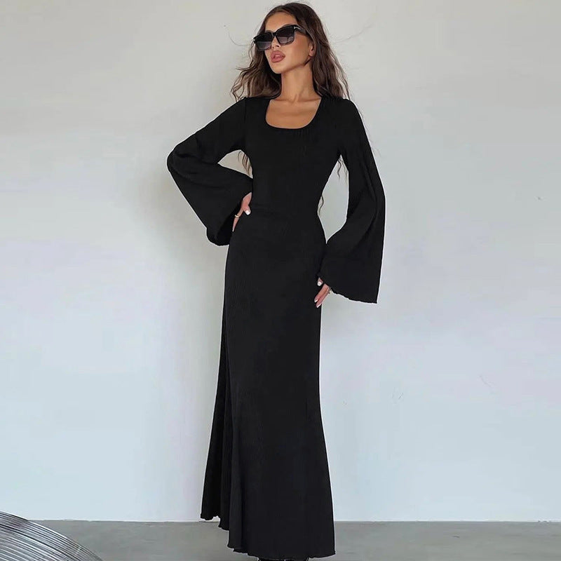 Adriana – Długa sukienka z długim rękawem