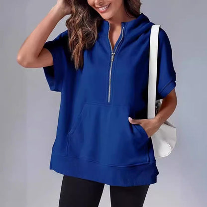 Nora – Bluza z kapturem i krótkim rękawem