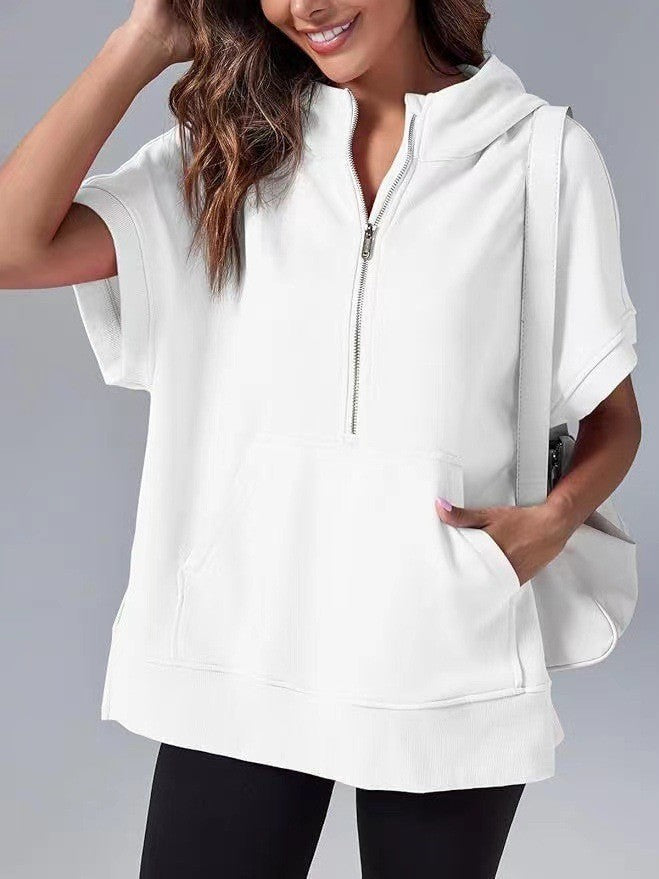 Nora – Bluza z kapturem i krótkim rękawem