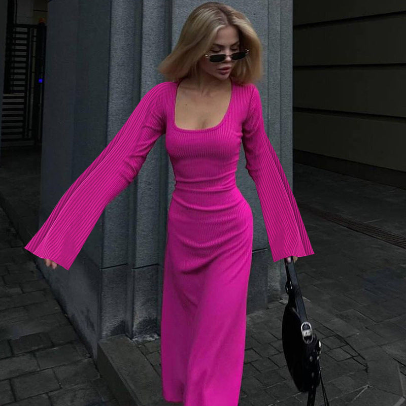 Adriana – Długa sukienka z długim rękawem