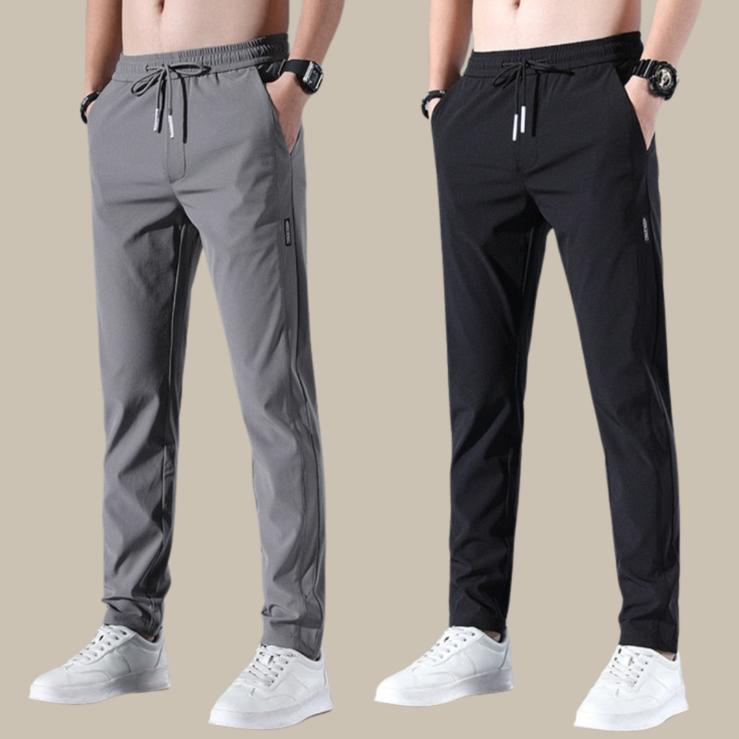 Ethan - Spodnie męskie sportowe czarne slim fit