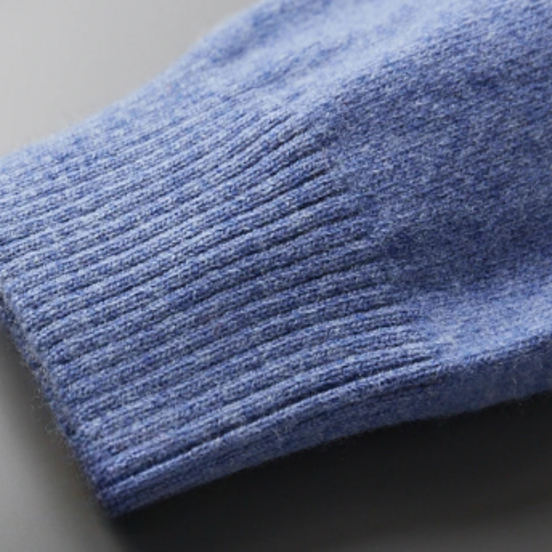 Felix – Męski sweter polo ecru z guzikami