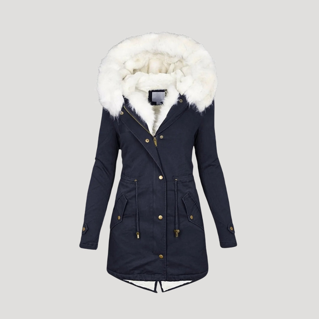 Marta – Hooded Belted Winter Parka Womens