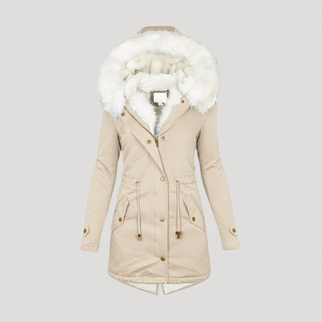 Marta – Hooded Belted Winter Parka Womens