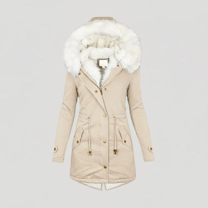 Marta – Hooded Belted Winter Parka Womens