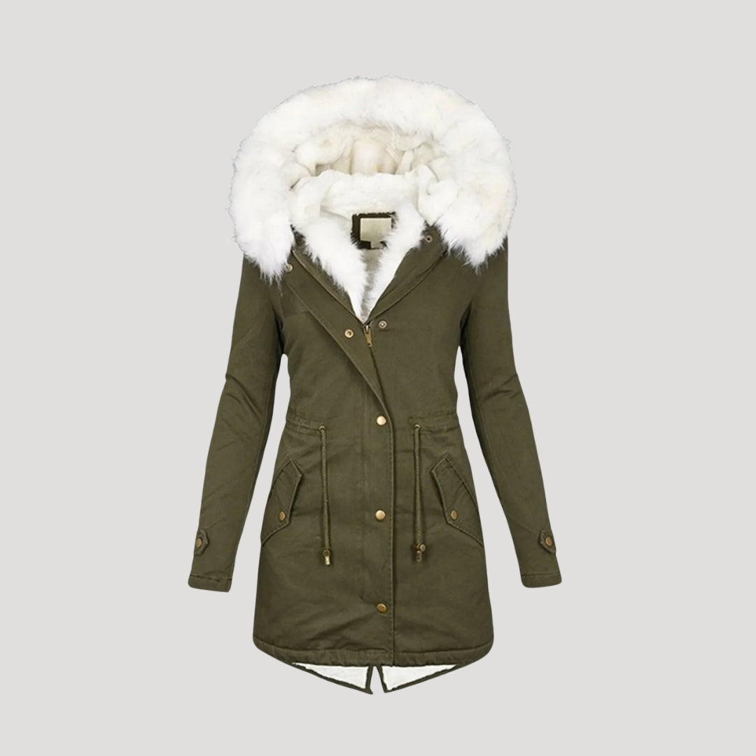 Marta – Hooded Belted Winter Parka Womens