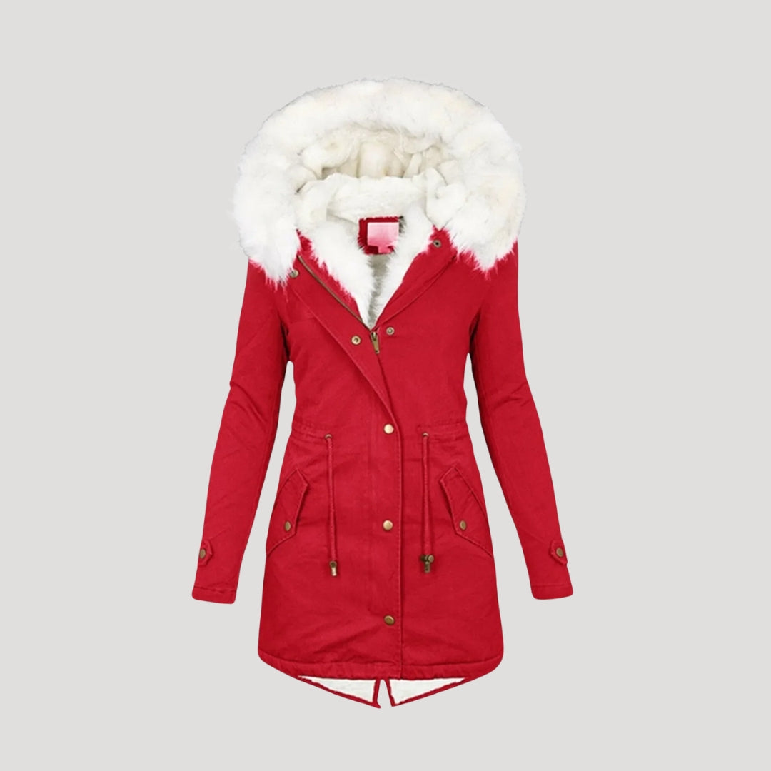 Marta – Hooded Belted Winter Parka Womens