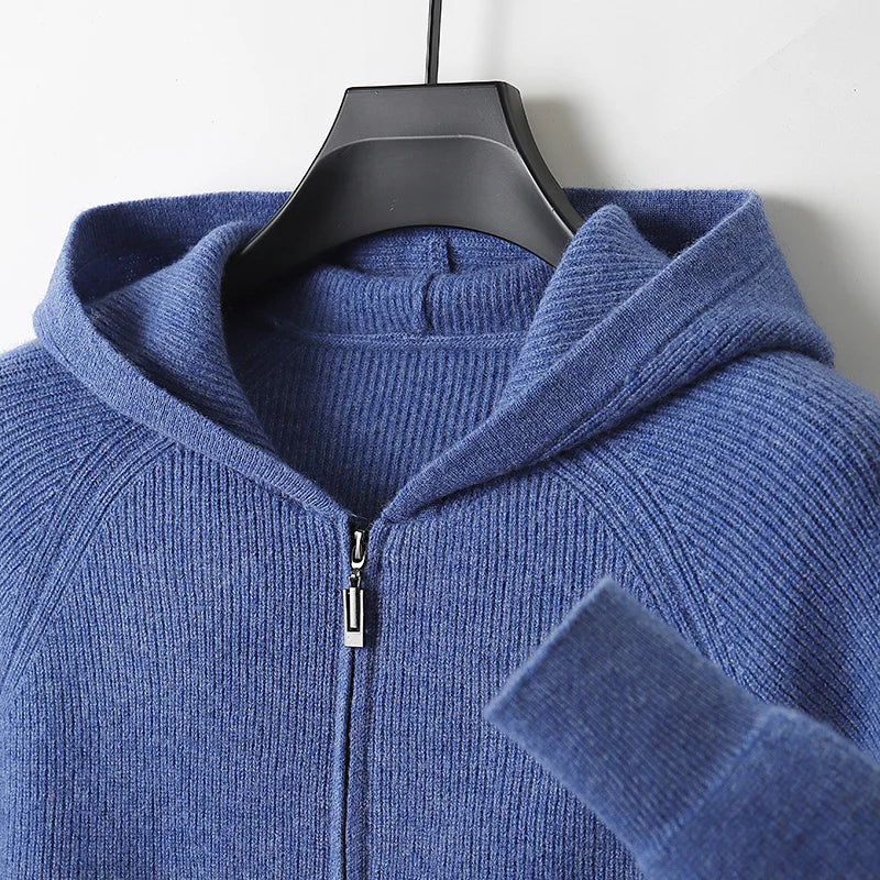 Ethan – Refined Full-Zip Knit Hoodie for Men