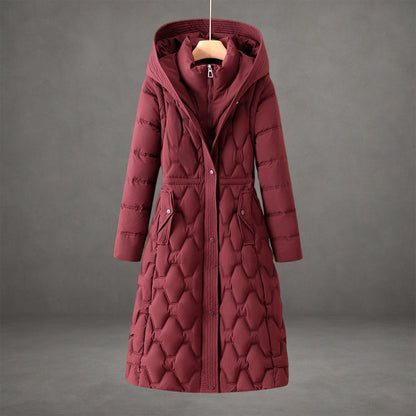 Claudia – Longline Quilted Hooded Winter Coat for Women