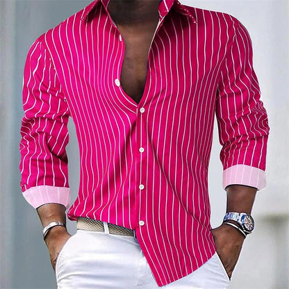 Arthur – Striped Long-Sleeve Button-Up Shirt Menswear
