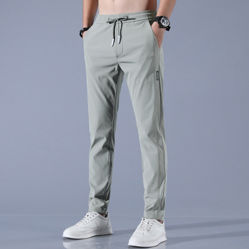 Ethan - Spodnie męskie sportowe czarne slim fit