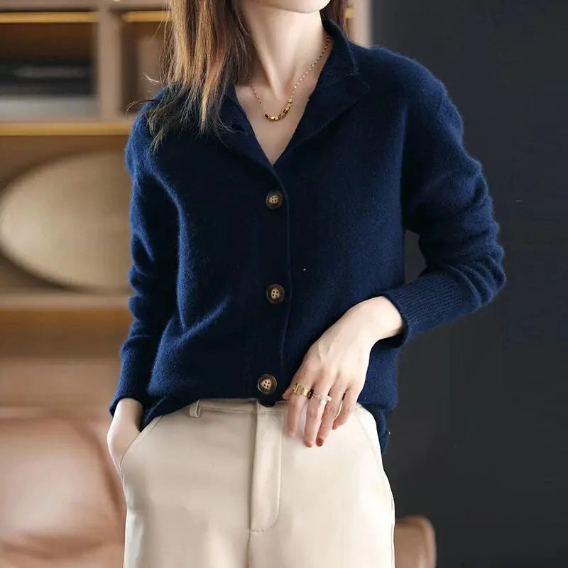 Emma – Damski kardigan elegancki z dużymi guzikami