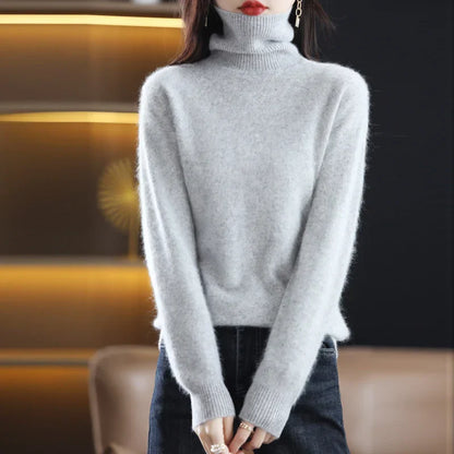 Elise – Damski sweter z golfem miętowy elegancki