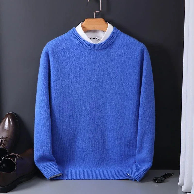 Ethan – Męski sweter beżowy z okrągłym dekoltem