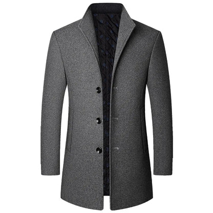 Diego – Tailored Buttoned Long Coat Mens