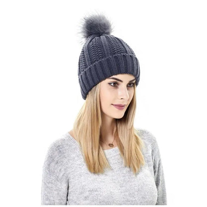 Chloe – Knit Pom-Pom Winter Beanie for Women