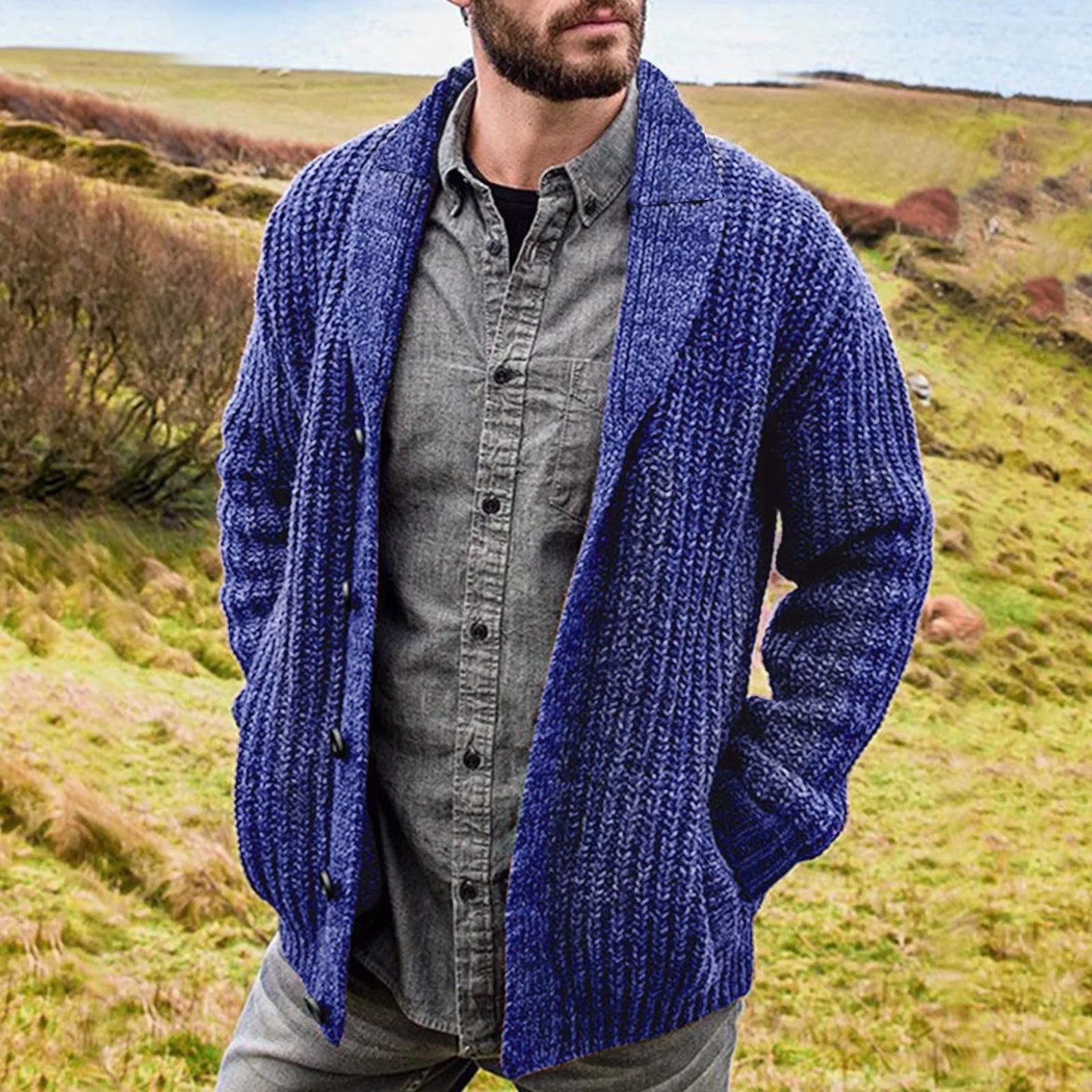 Ewan – Chunky Knit Open-Front Cardigan