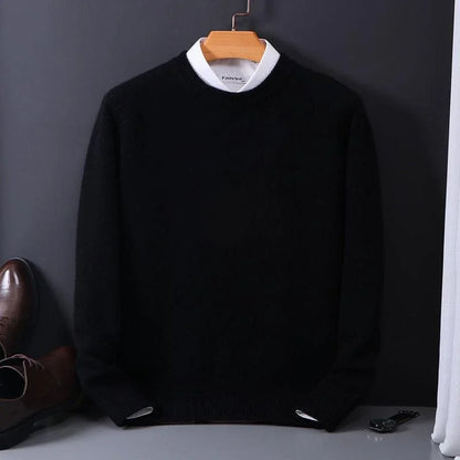 Ethan – Męski sweter beżowy z okrągłym dekoltem