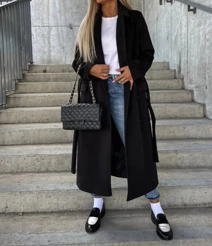 Daniela – Tailored Belted Long Coat Womens