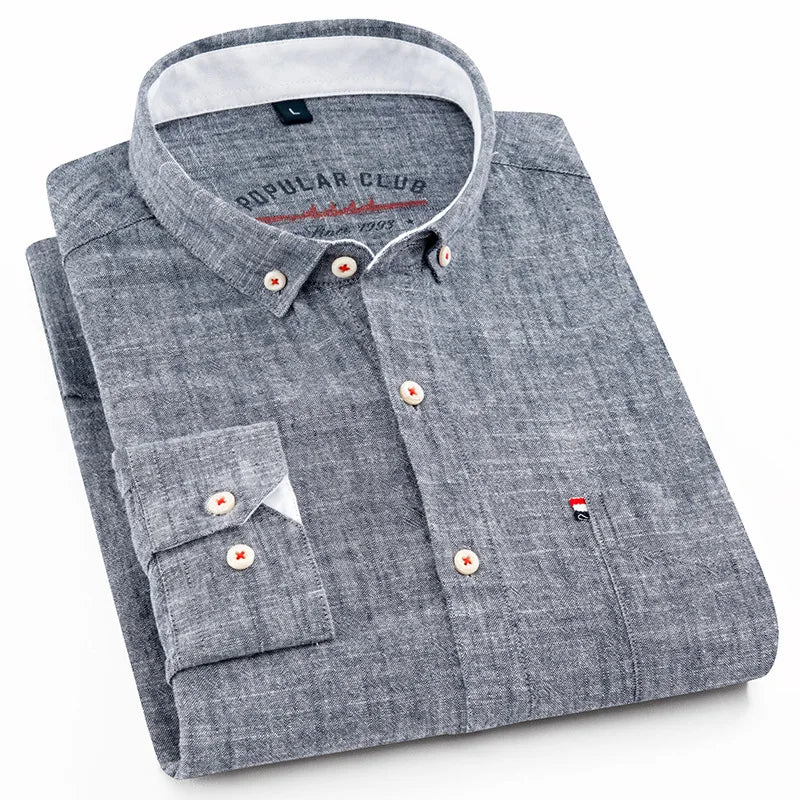 Alejandro – Męska koszula lniana slim fit z długim rękawem