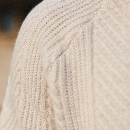 Javier – Knit-Look Textured Zip-Collar Jumper for Men