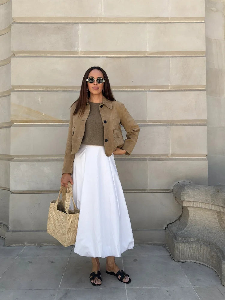 Aurora – Krótka kurtka damska z imitacji zamszu