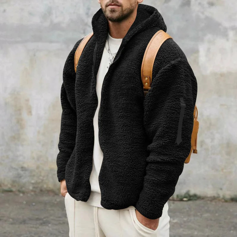 Noah – Cozy Sherpa Zip-Up Hoodie Jacket for Men