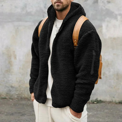 Noah – Cozy Sherpa Zip-Up Hoodie Jacket for Men