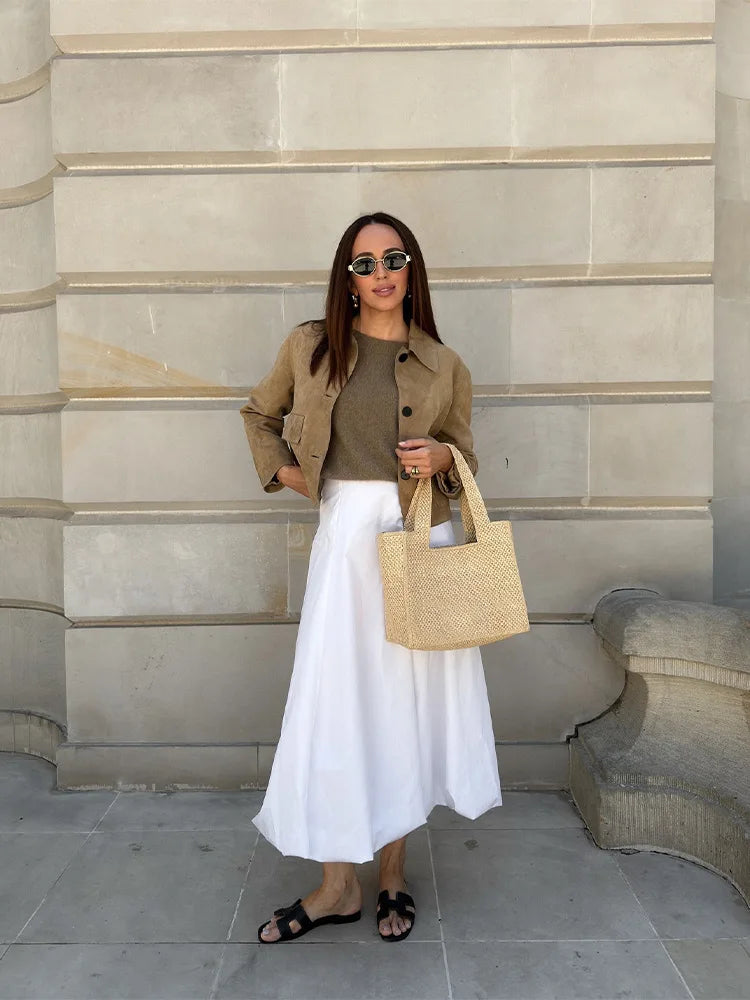 Aurora – Krótka kurtka damska z imitacji zamszu